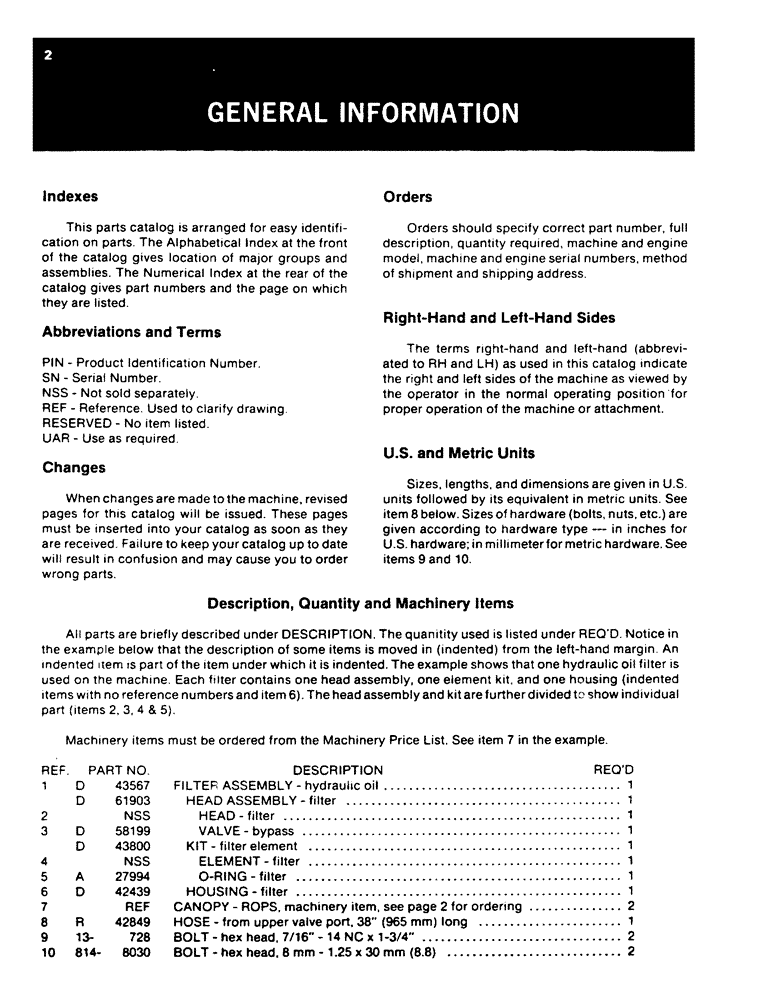 Схема запчастей Case 450B - (002) - GENERAL INFORMATION (00) - GENERAL