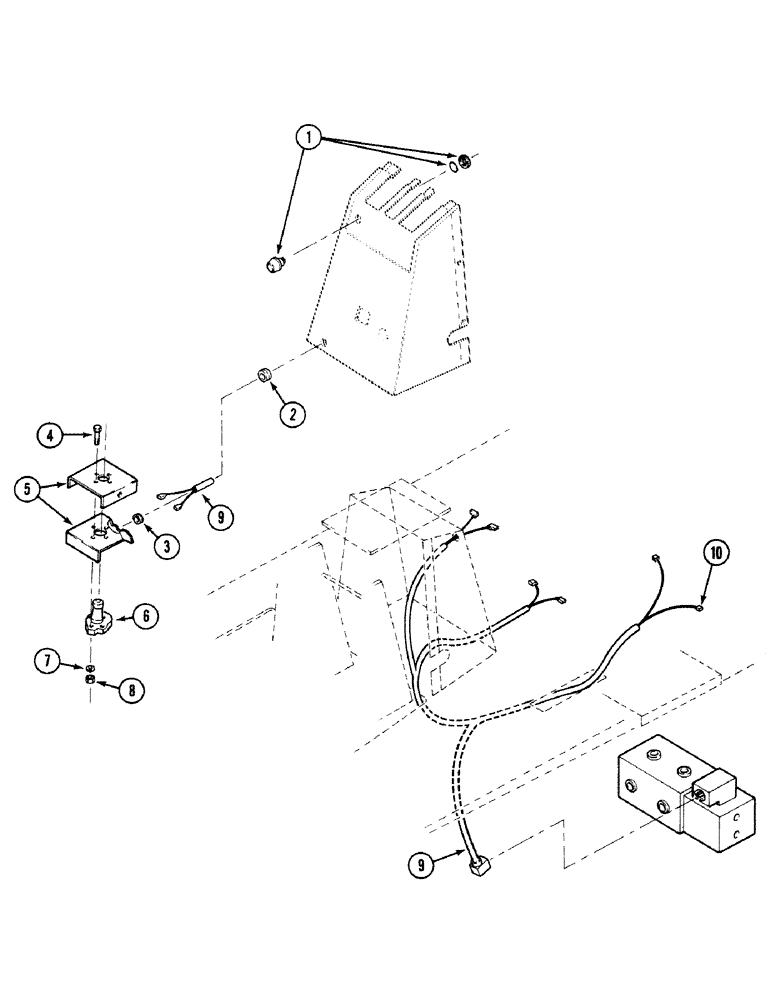 Схема запчастей Case 580SK - (4-72) - REAR AUXILIARY HYDRAULIC CIRCUIT (04) - ELECTRICAL SYSTEMS