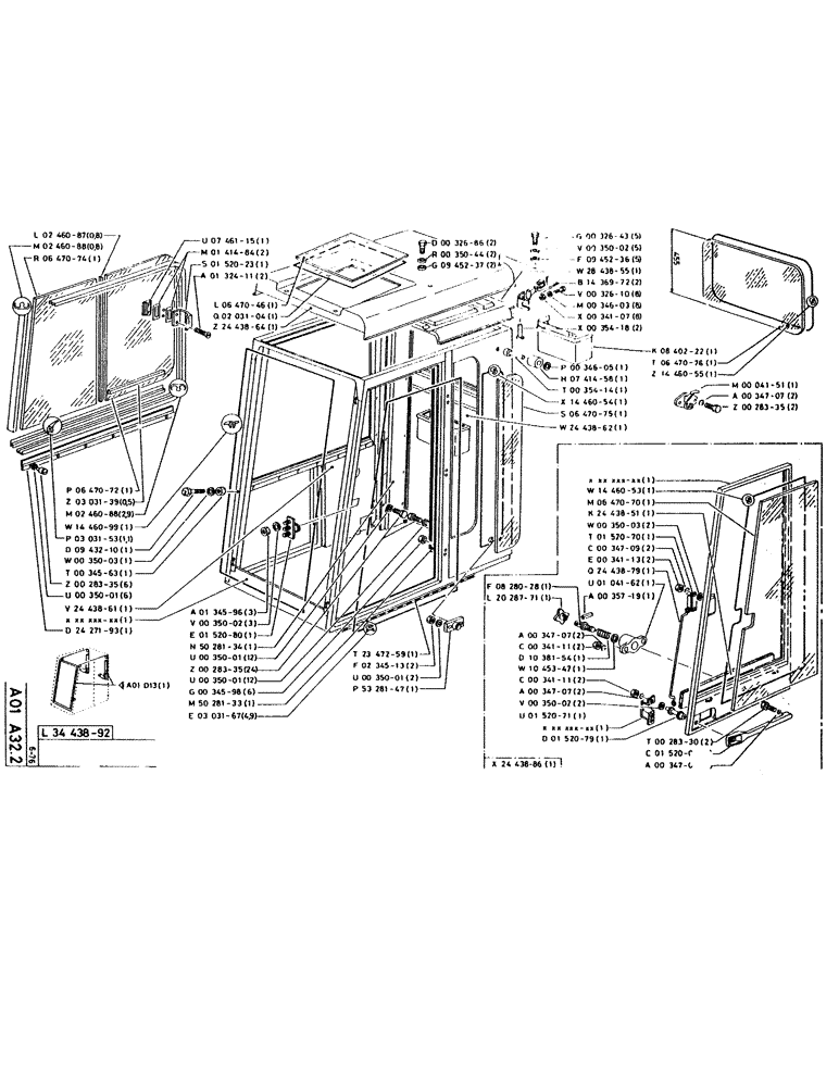 Схема запчастей Case 115CL - (002) - CAB 