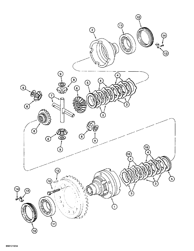 Схема запчастей Case 560 - (6-50) - FRONT AND REAR DRIVE AXLE ASSEMBLIES, DIFFERENTIAL (06) - POWER TRAIN