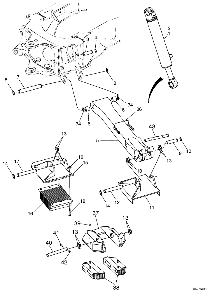 Схема запчастей Case 580M - (09-22) - BACKHOE - STABILIZERS, PLATES AND PADS (09) - CHASSIS/ATTACHMENTS