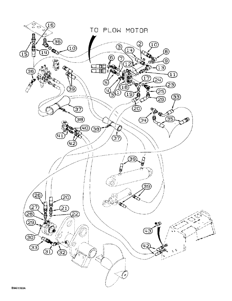 Схема запчастей Case 560 - (8-164) - QUAD HYD. CIRCUIT, UNIQUE-TO-QUAD PARTS, SEE TRENCHER OR PLOW HYD. CIRCUIT PAGES FOR COMMON PARTS (08) - HYDRAULICS