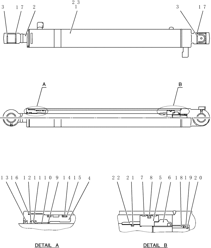 Схема запчастей Case CX50B - (HC650) - CYLINDER ASSEMBLY, ARM (35) - HYDRAULIC SYSTEMS