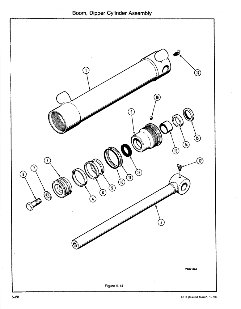 Схема запчастей Case DH7 - (5-28) - BOOM, DIPPER CYLINDER ASSEMBLY (35) - HYDRAULIC SYSTEMS