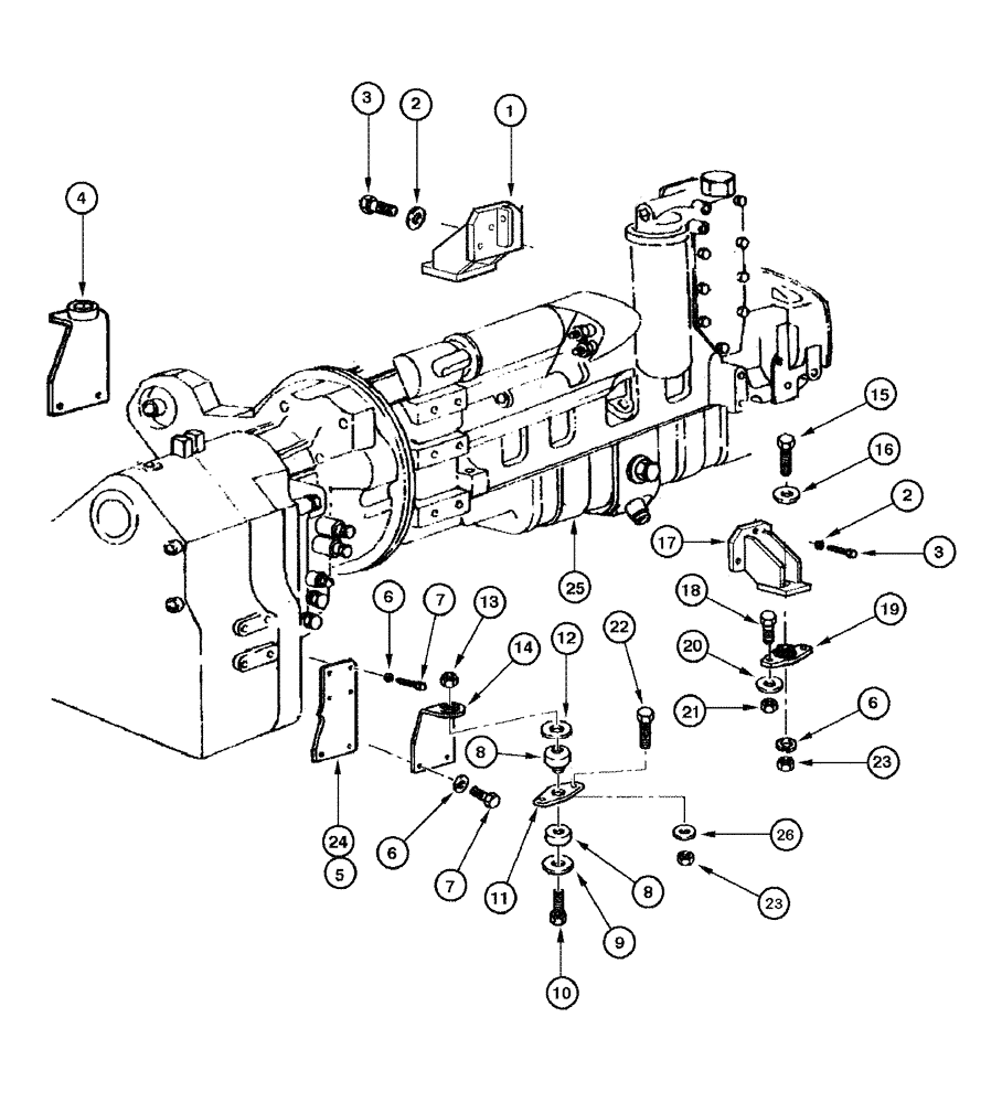 Схема запчастей Case 865 DHP - (2-002) - ENGINE - MOUNTING (02) - ENGINE