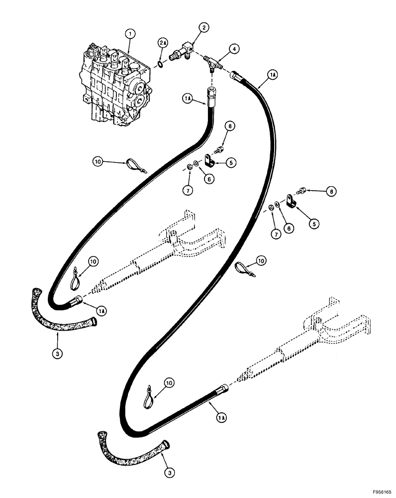 Схема запчастей Case 550H-IND - (08-08) - HYDRAULIC CIRCUIT, TRACK TENSIONER (08) - HYDRAULICS