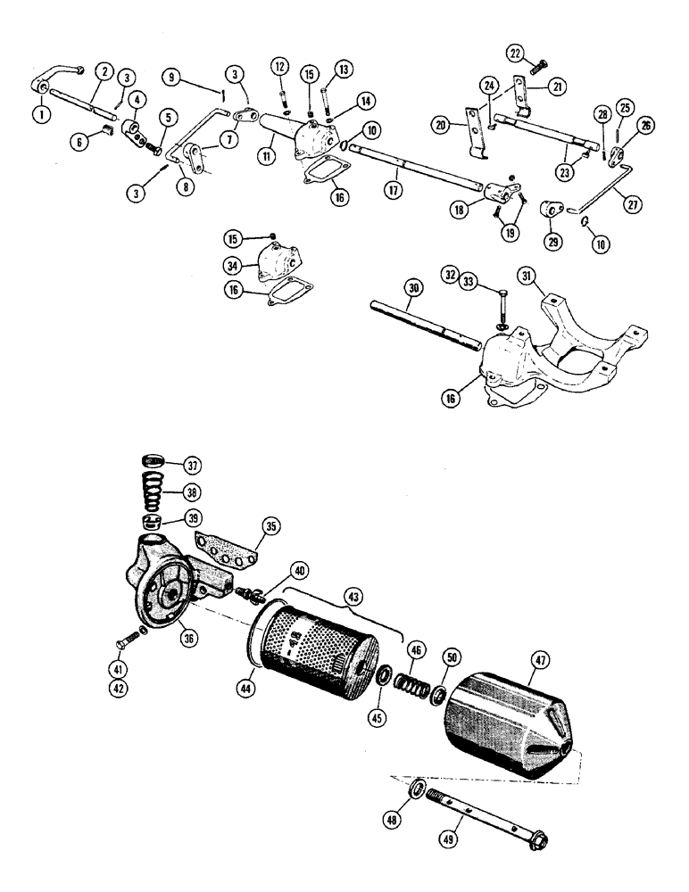 Схема запчастей Case W9A - (004) - DECOMPRESSOR SYSTEM, DIESEL, OIL FILTER (02) - ENGINE