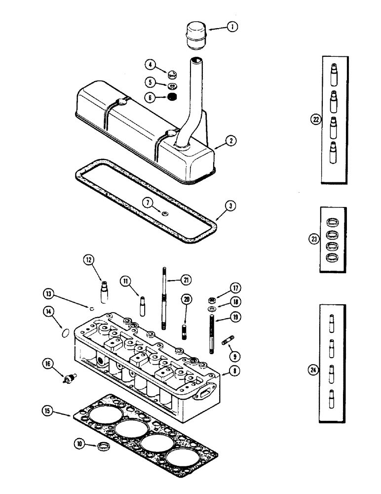 Схема запчастей Case W5A - (048) - CYLINDER HEAD ASSEMBLY, (188) SPARK IGNITION ENGINE (02) - ENGINE