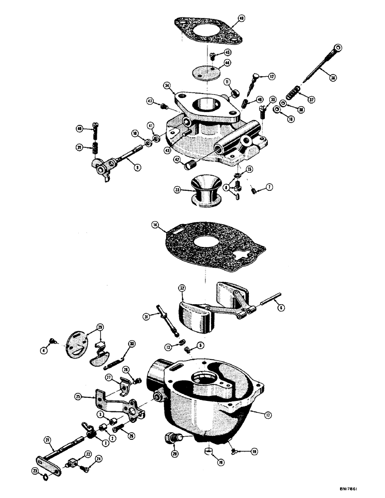 Схема запчастей Case 310C - (020) - MARVEL-SCHEBLER CARBURETOR (01) - ENGINE