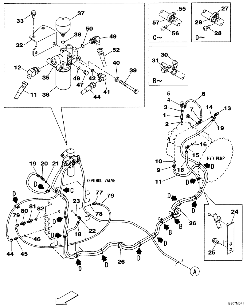 Схема запчастей Case CX135SR - (08-15) - HYDRAULICS - PILOT PRESSURE, RETURN LINES (08) - HYDRAULICS