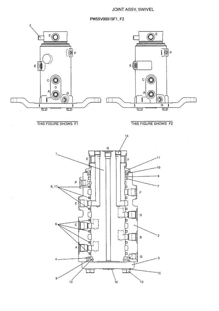 Схема запчастей Case CX36B - (07-050) - JOINT ASSY, SWIVEL ELECTRICAL AND HYDRAULIC COMPONENTS