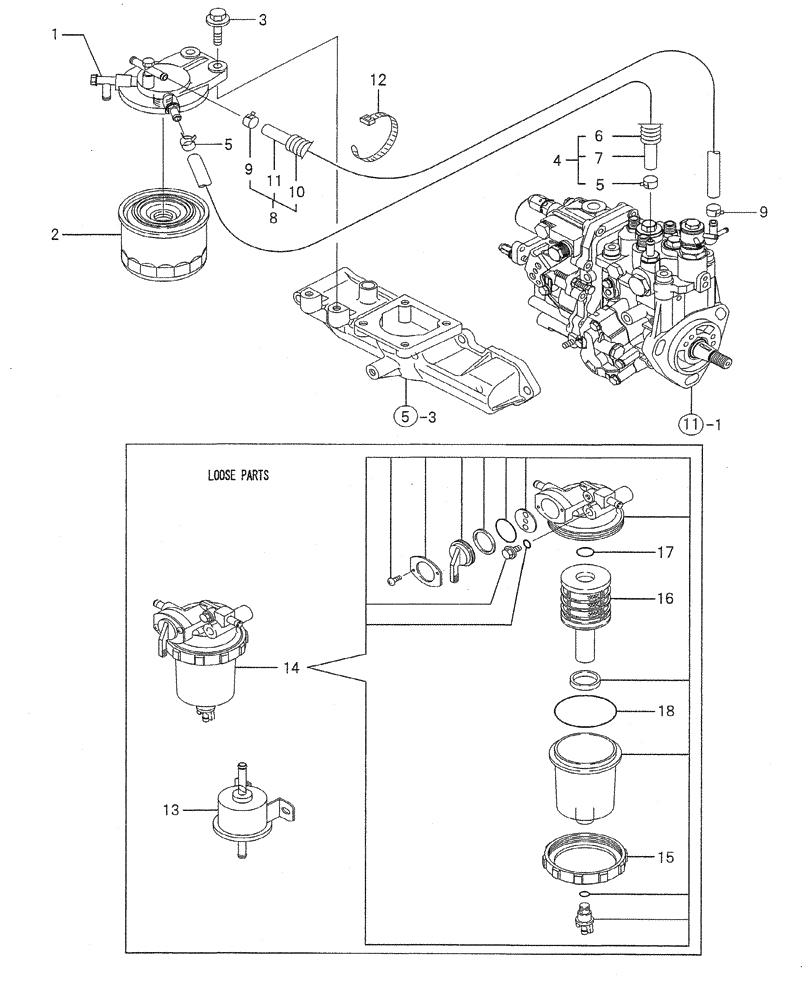 Схема запчастей Case CX31B - (08-014) - FUEL LINE (10) - ENGINE