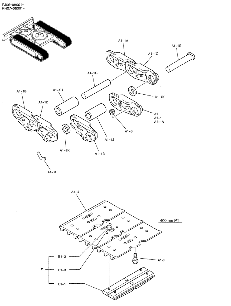 Схема запчастей Case CX50B - (02-010) - SHOE ASSY (PY60D00007F1 & PH60D00004F2) (04) - UNDERCARRIAGE