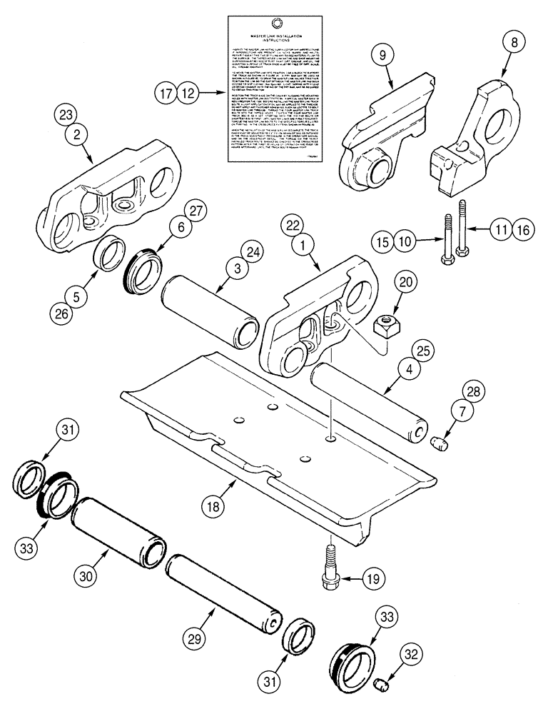 Схема запчастей Case 1150H - (05-10) - TRACK CHAIN, CASE LUBRICATED (11) - TRACKS/STEERING