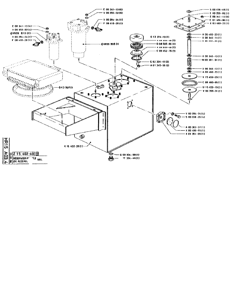 Схема запчастей Case 90BCL - (309) - OIL RESERVOIR 165L (07) - HYDRAULIC SYSTEM