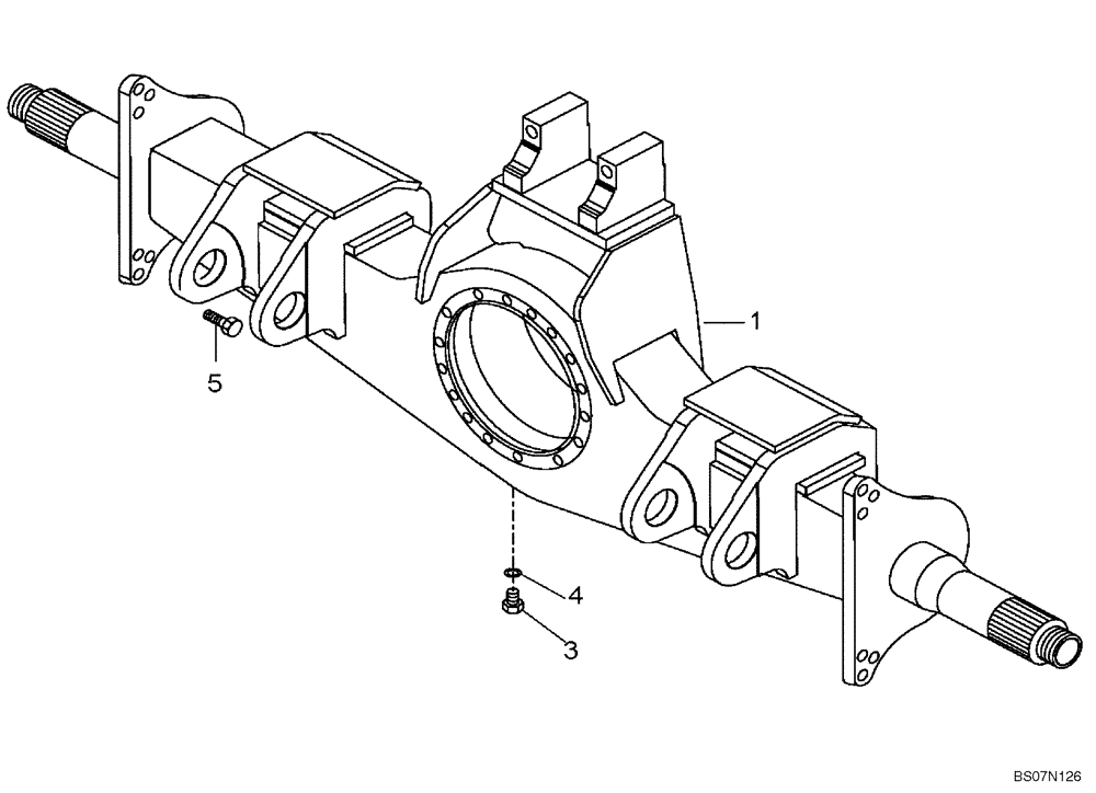 Схема запчастей Case 330B - (33A00000769[001]) - HOUSING, REAR AXLE (87695436) (11) - AXLES/WHEELS