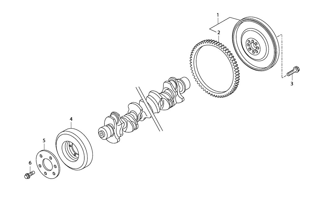 Схема запчастей Case 327B - (01A00000288[001]) - FLYWHEEL AND DAMPER INSTAL (87600023) (01) - ENGINE