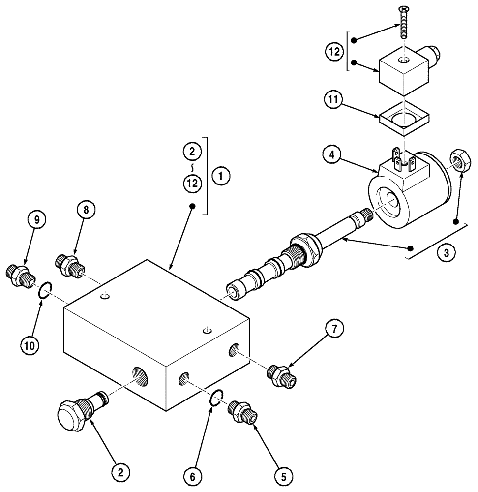 Схема запчастей Case CX240 - (04-016[01]) - VALVE SOLENOIDE - QUICK COUPLER - MULTI-FIT (04) - ELECTRICAL SYSTEMS