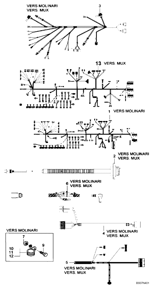 Схема запчастей Case 330B - (67A00001645[001]) - WIRE HARNESS, CAB (87518746) (13) - Electrical System / Decals