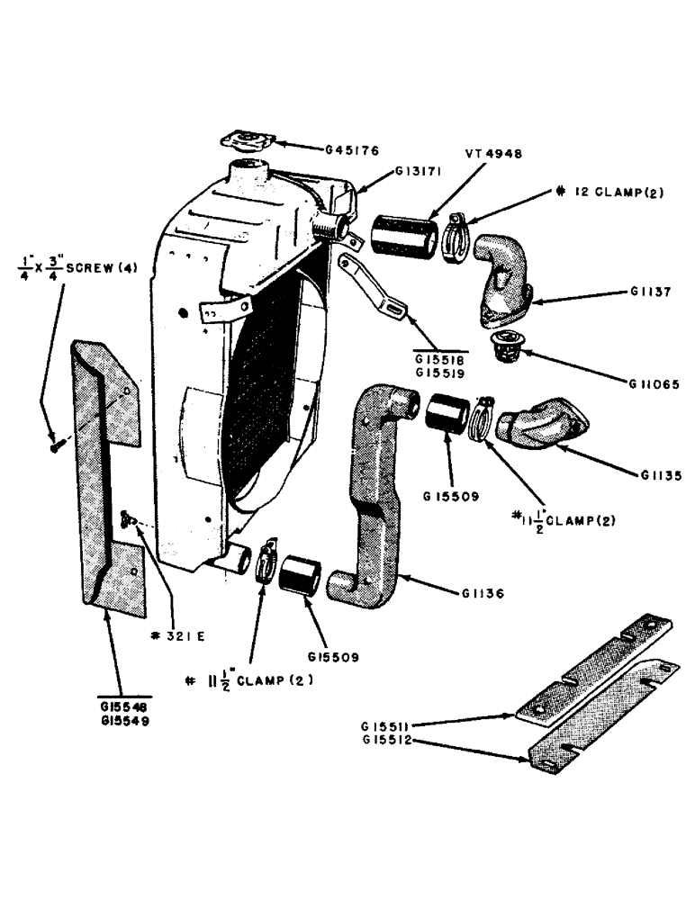 Схема запчастей Case 320 - (033) - DIESEL ENGINE, RADIATOR AND CONNECTIONS (02) - ENGINE