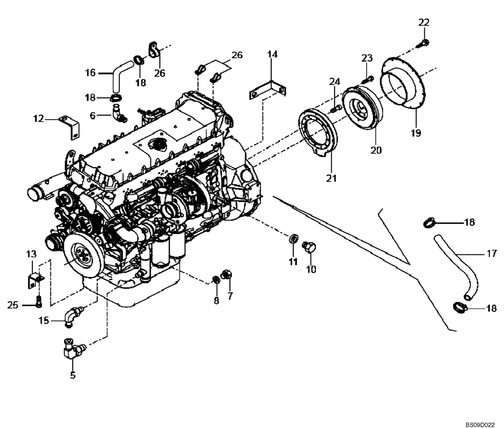 Схема запчастей Case 327B - (02A00000647[001]) - ENGINE ADAPTER PLATE / TEAR GUARD (P.I.N. HHD0327BN7PG5700 AND AFTER) (84214517) (01) - ENGINE