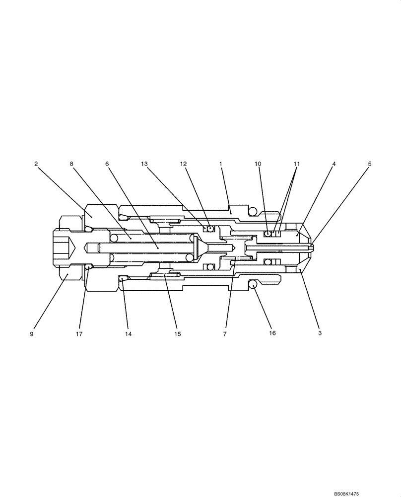 Схема запчастей Case CX50B - (07-015) - VALVE ASSY, RELIEF (PY22V00010F1, PY22V00010F2) ELECTRICAL AND HYDRAULIC COMPONENTS