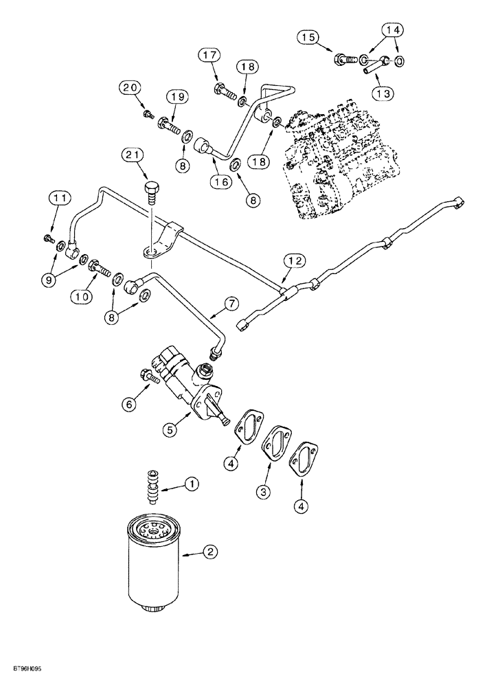 Схема запчастей Case 580SL - (3-010) - FUEL FILTER AND TRANSFER PUMP, 4T-390 EMISSIONS CERTIFIED ENGINE (03) - FUEL SYSTEM