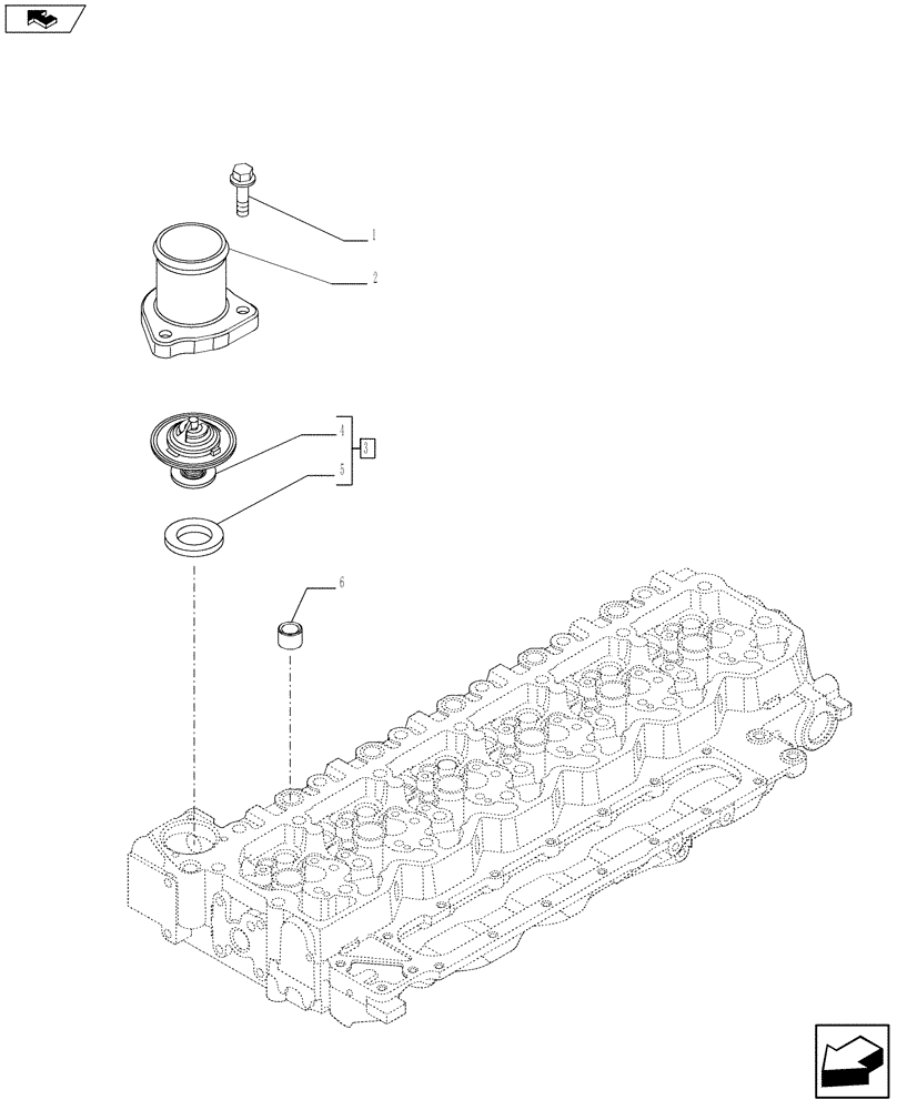 Схема запчастей Case 921F - (10.402.01[02]) - THERMOSTAT - ENGINE COOLING SYSTEM (10) - ENGINE