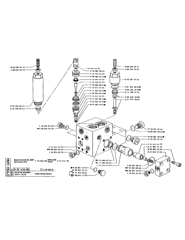 Схема запчастей Case 220 - (179) - SAFETY VALVE (07) - HYDRAULIC SYSTEM