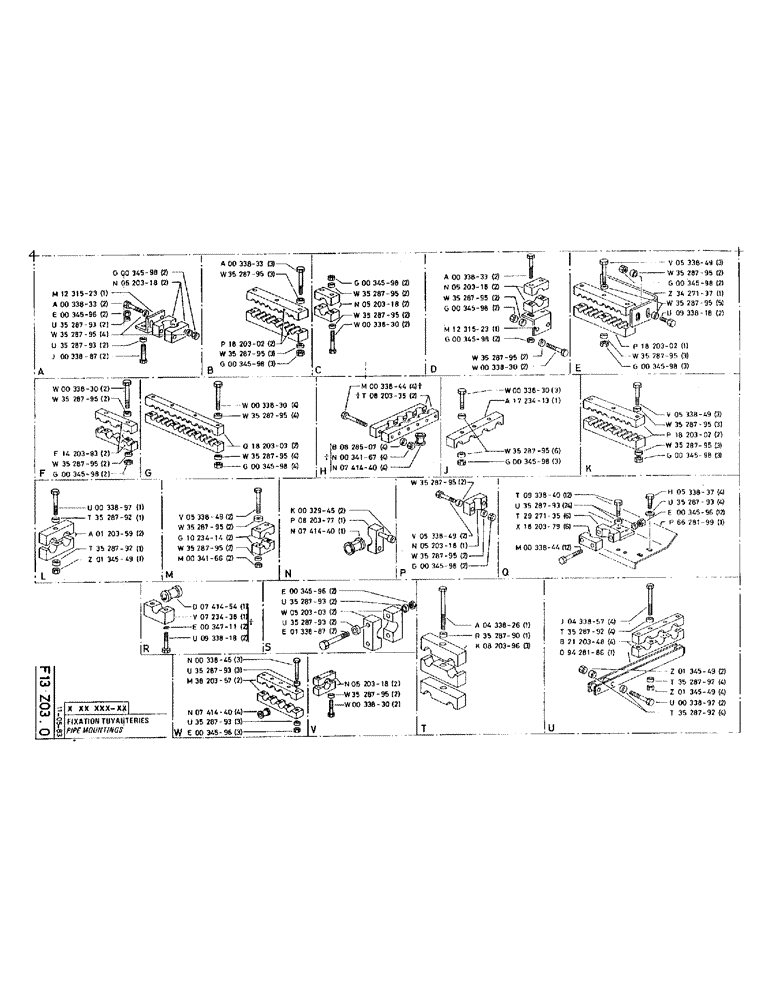 Схема запчастей Case 220 - (B-054) - PIPE MOUNTINGS (07) - HYDRAULIC SYSTEM