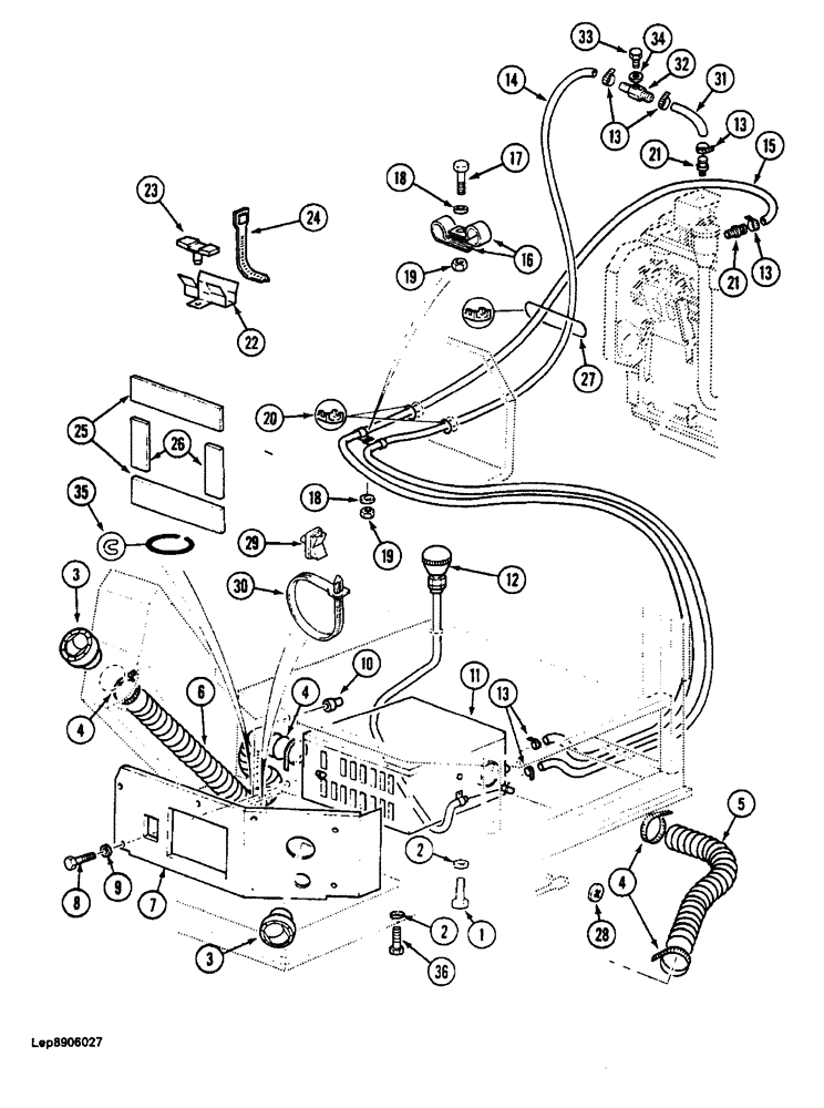 Схема запчастей Case 688 - (9-050) - ADAPTING PARTS AND HEATER LINES (09) - CHASSIS