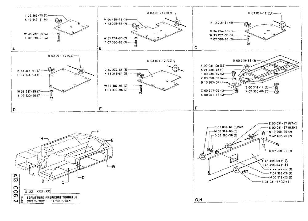 Схема запчастей Case 75C - (A13 C06.2) - UPPERSTRUCTURE LOWER LOCK (05) - UPPERSTRUCTURE CHASSIS