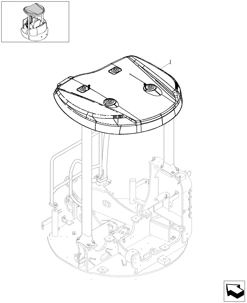 Схема запчастей Case CX27B - (1.250[01]) - CANOPY (01) - Section 1