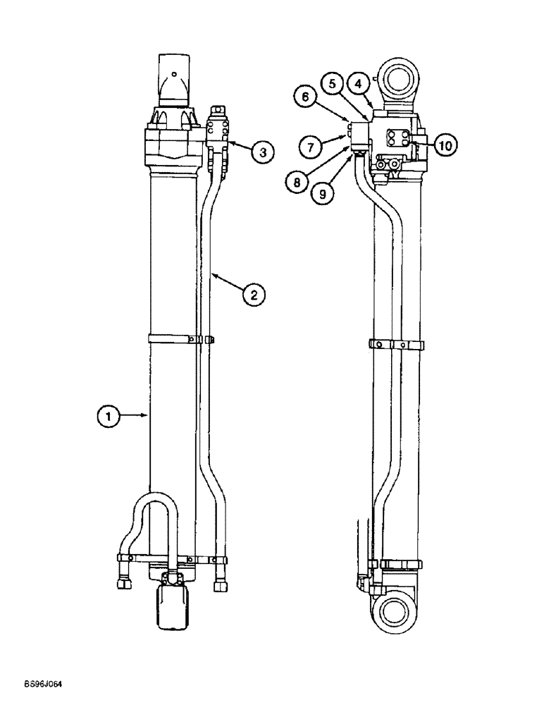 Схема запчастей Case 9060B - (8-122) - LOAD HOLDING OPTION, ARM CYLINDER WITH HOLDING VALVE (08) - HYDRAULICS