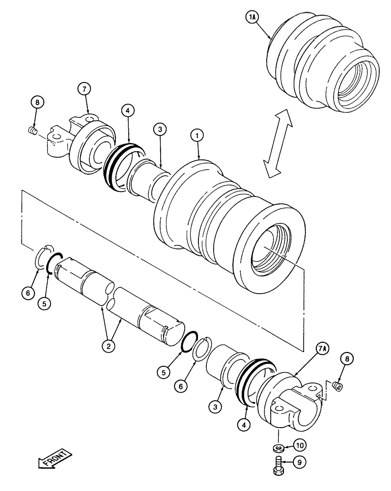 Схема запчастей Case 9040 - (5-12) - TRACK ROLLERS (11) - TRACKS/STEERING