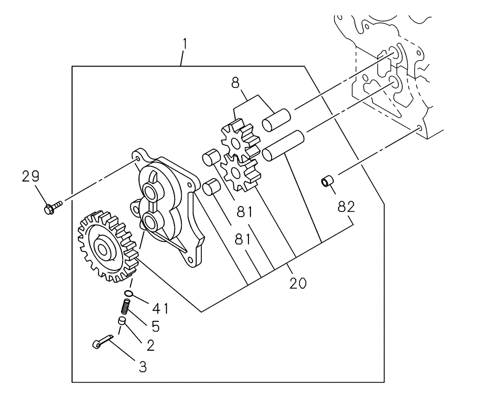 Схема запчастей Case CX350C - (02-025[00]) - OIL PUMP (02) - ENGINE