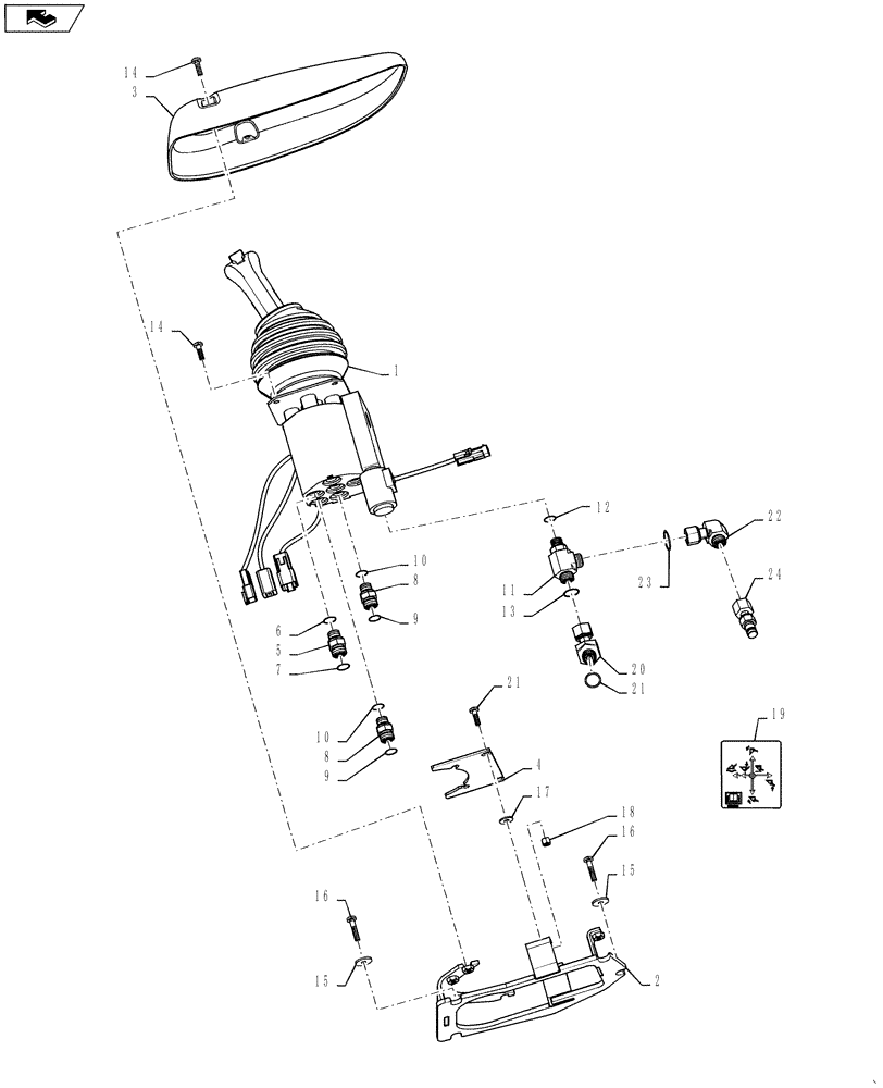 Схема запчастей Case 521F - (35.355.01) - JOYSTICK CONTROL INSTALLATION (35) - HYDRAULIC SYSTEMS