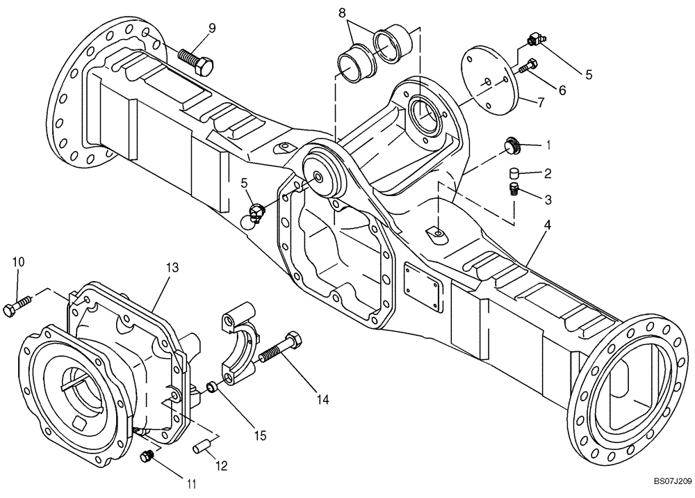 Схема запчастей Case 21E - (02.023[2988737000]) - SWING AXLE HOUSING (27) - REAR AXLE SYSTEM