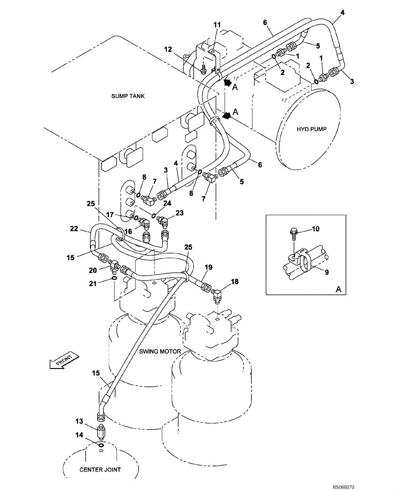 Схема запчастей Case CX700 - (08-008-00[01]) - HYDRAULIC CIRCUIT - LEAK-OFF RETURN (WITH VALVE, PRESSURE RELIEF) (08) - HYDRAULICS