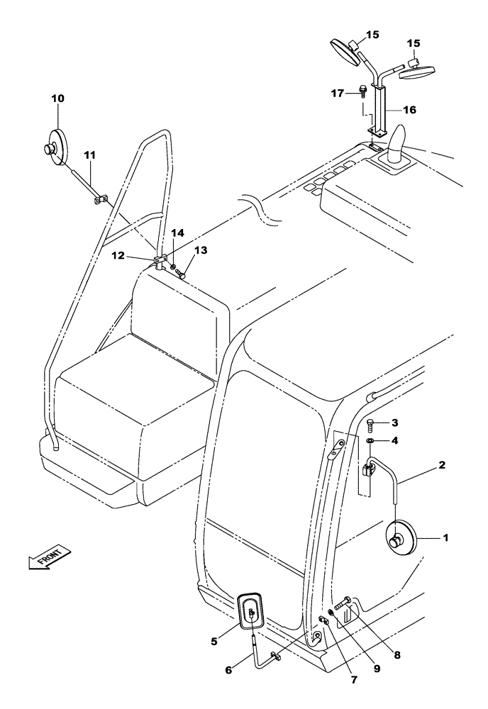 Схема запчастей Case CX250C - (09-029[03]) - BACK VIEW MIRRORS (09) - CHASSIS/ATTACHMENTS