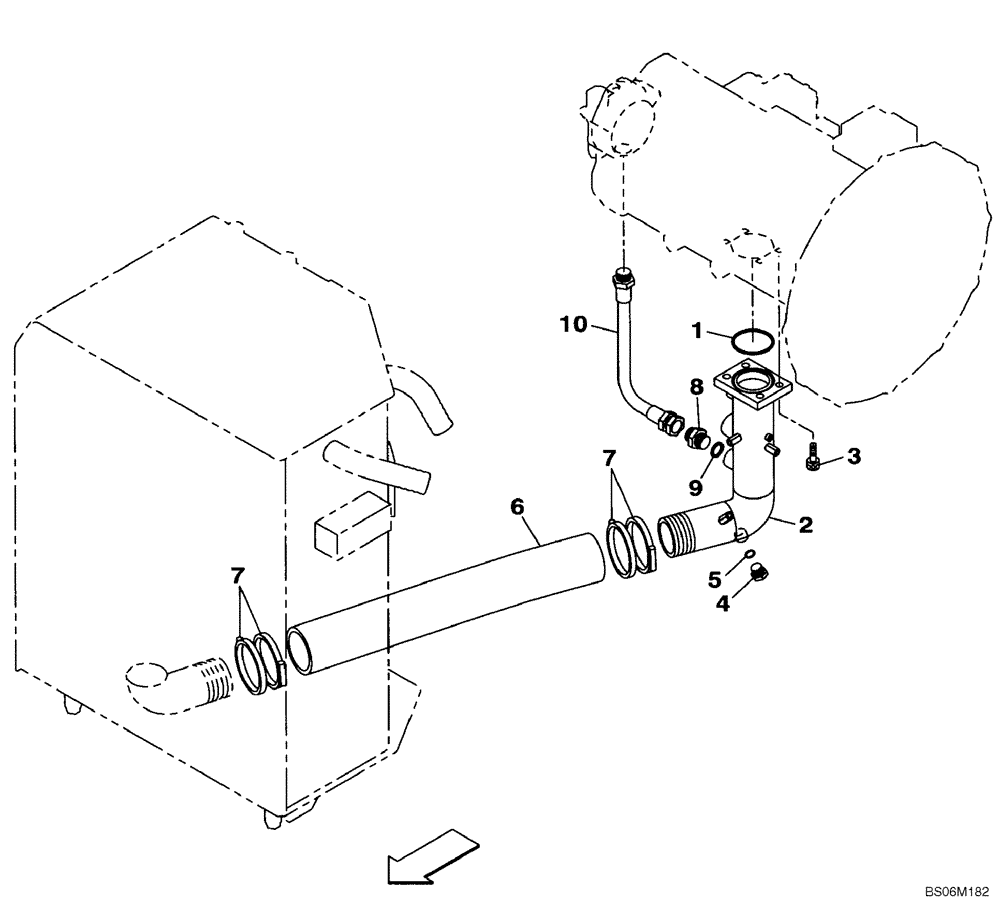 Схема запчастей Case CX290B - (08-05) - HYDRAULICS - PUMP SUCTION LINE (08) - HYDRAULICS