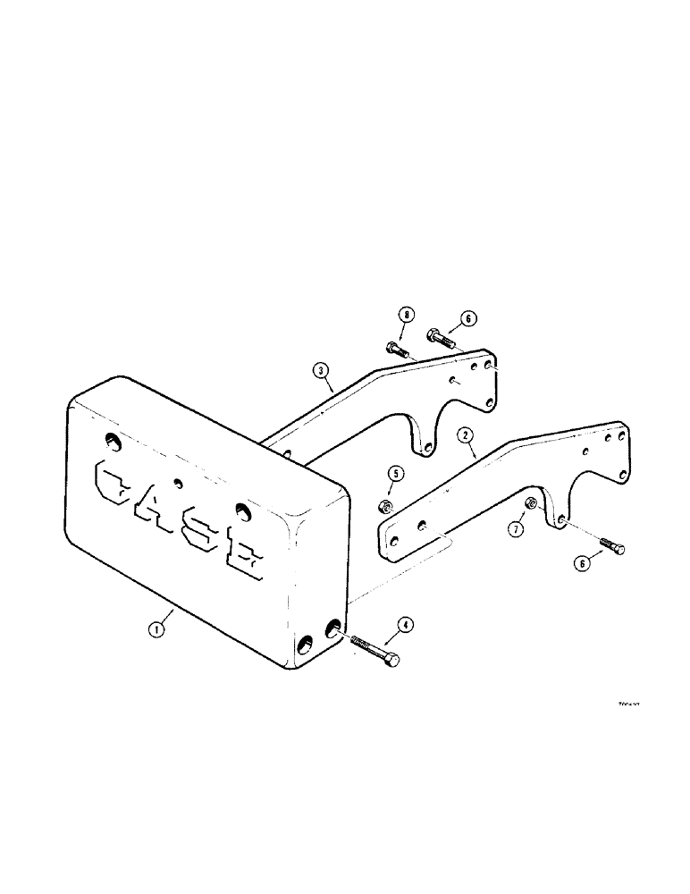 Схема запчастей Case 350 - (400[1]) - REAR COUNTERWEIGHT - LOADER/WINCH MODELS USED BEFORE TRACTOR SN 3050472 EXCEPT ROPS MODELS (05) - UPPERSTRUCTURE CHASSIS