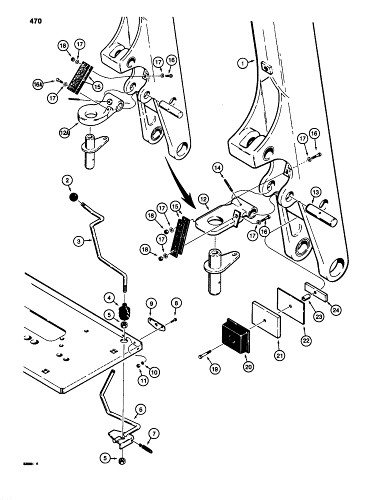 Схема запчастей Case 580D - (470) - BOOM LATCH (09) - CHASSIS/ATTACHMENTS