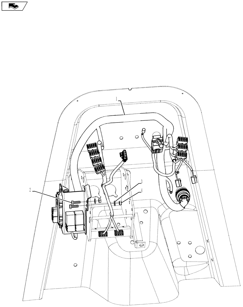 Схема запчастей Case 590SN - (55.512.15[01]) - VAR 423059 - HARNESS, INSTALL - FRONT CONSOLE, POWERSHUTTLE TRANSMISSION (580SN, 580SN WT, 590SN) (55) - ELECTRICAL SYSTEMS