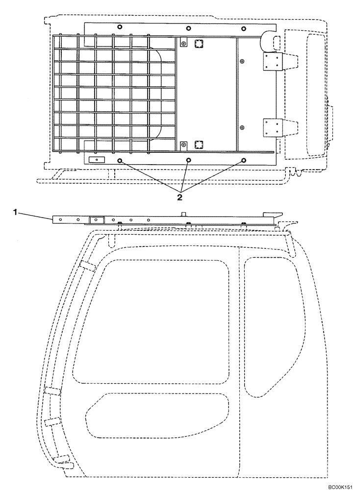 Схема запчастей Case CX210LR - (09-33) - CAB - GUARDS (09) - CHASSIS