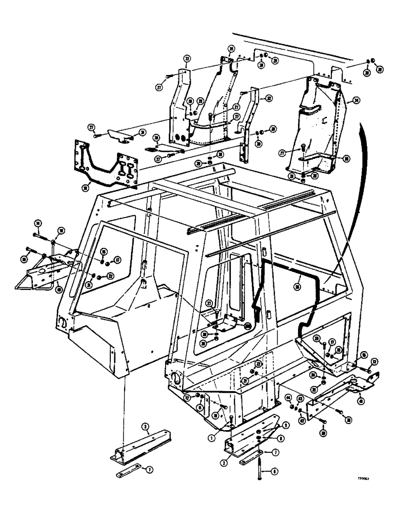 Схема запчастей Case 580B - (180) - OPERATORS CAB, CAB MOUNTING & CLOSURE PARTS (09) - CHASSIS/ATTACHMENTS