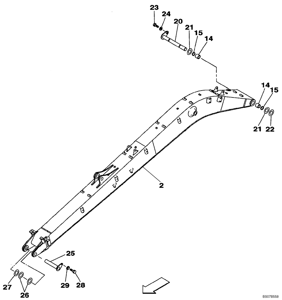 Схема запчастей Case CX210BLR - (09-36) - BOOM (09) - CHASSIS/ATTACHMENTS