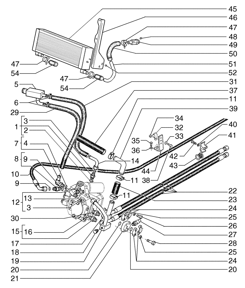 Схема запчастей Case 885 AWD - (08-028[01]) - FRONT WHEEL DRIVE HYDRAULIC PUMP - HYDRAULIC CIRCUIT (08) - HYDRAULICS