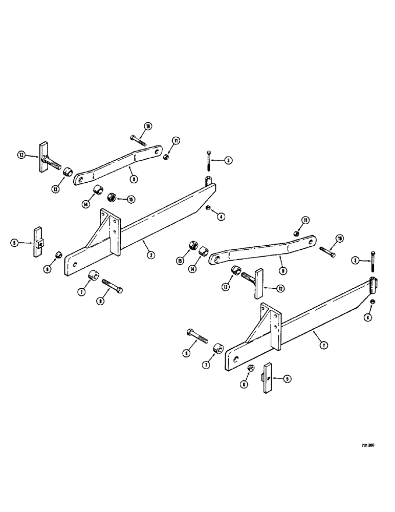 Схема запчастей Case 26B - (046) - 3-POINT HITCH MOUNTING PARTS 