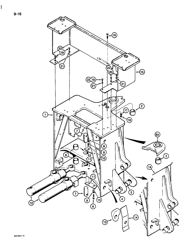 Схема запчастей Case 26D - (9-16) - MOUNTING FRAME 